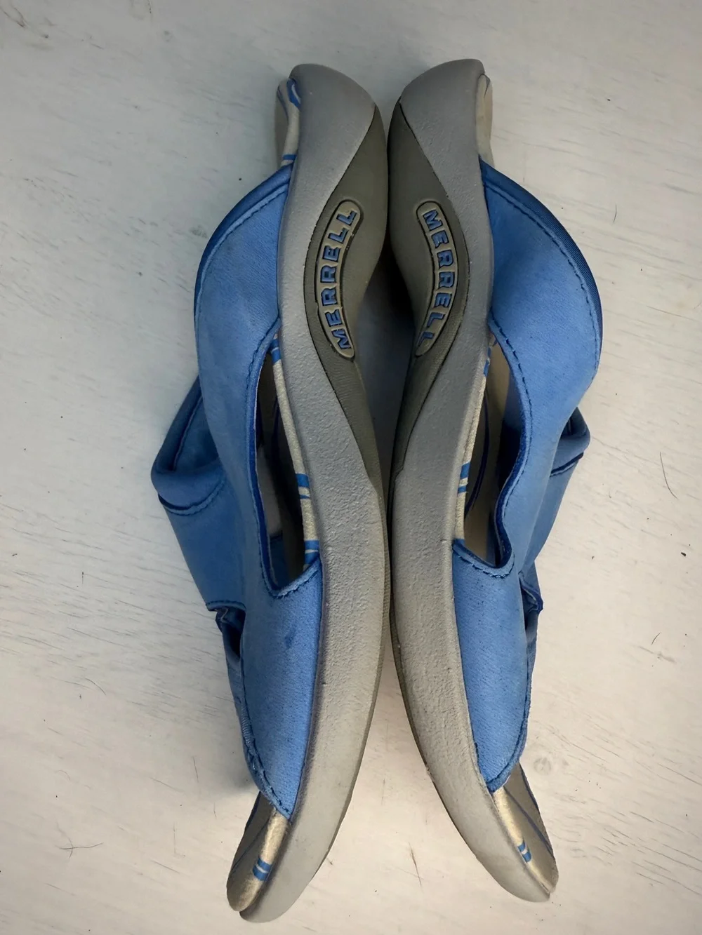 Merrell Women’s Size Open-Toe Slide Sandal Palmetto Blue Gray Comfort Shoe